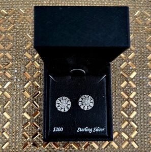 Sterling And Diamond Earrings